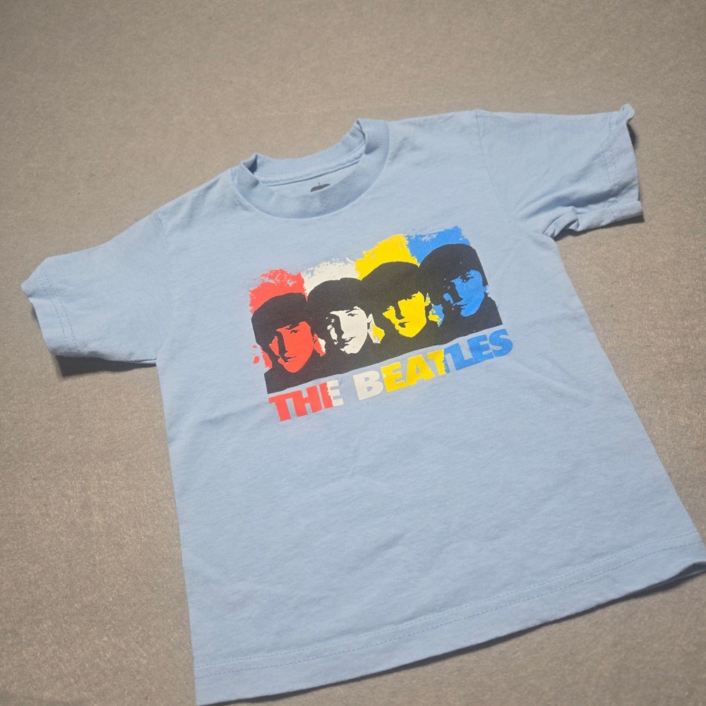 The Beatles Toddler Boys Light Blue Graphic T-Shirt Pop Art Band Tee 3T 2011